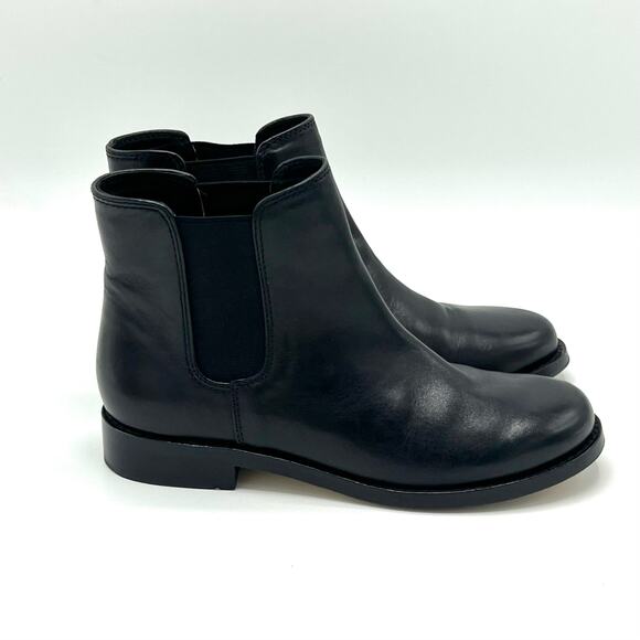 KORS Michael Kors Black Leather Slip On Ankle Boot Size 5.5 - Picture 5 of 9